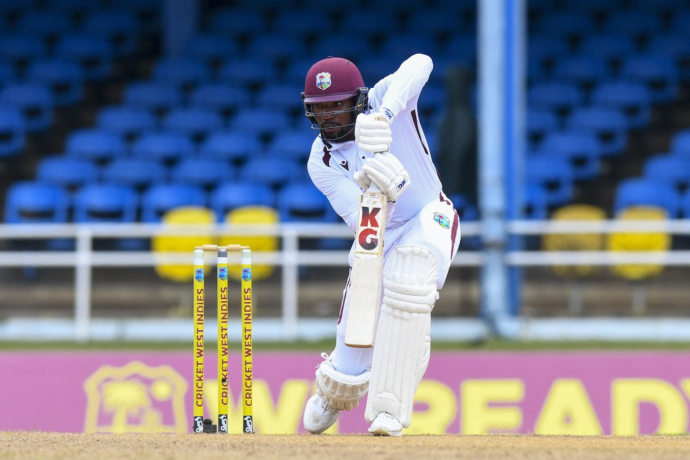 Four of Mikyle Louis' first five boundaries came through cover