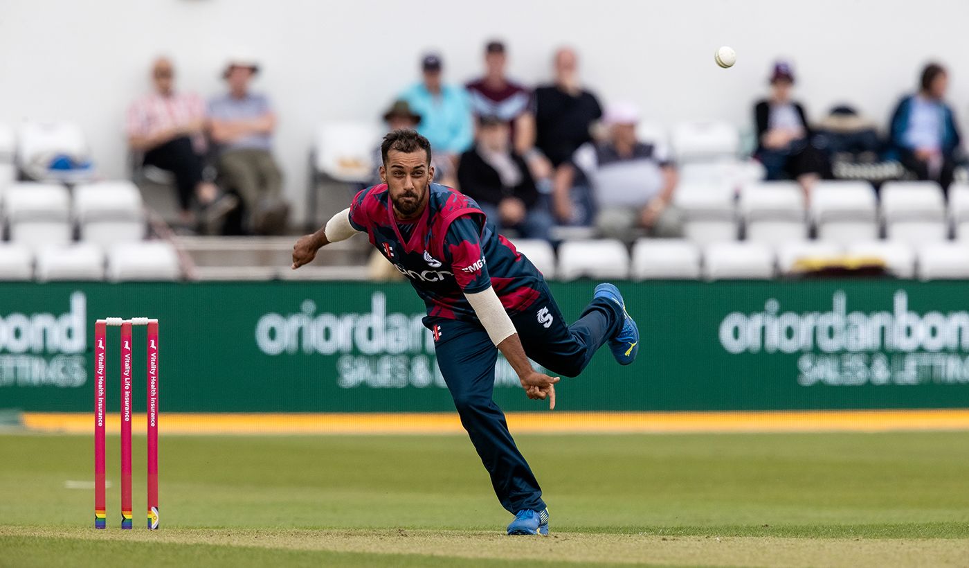 Saif Zaib spears the ball in