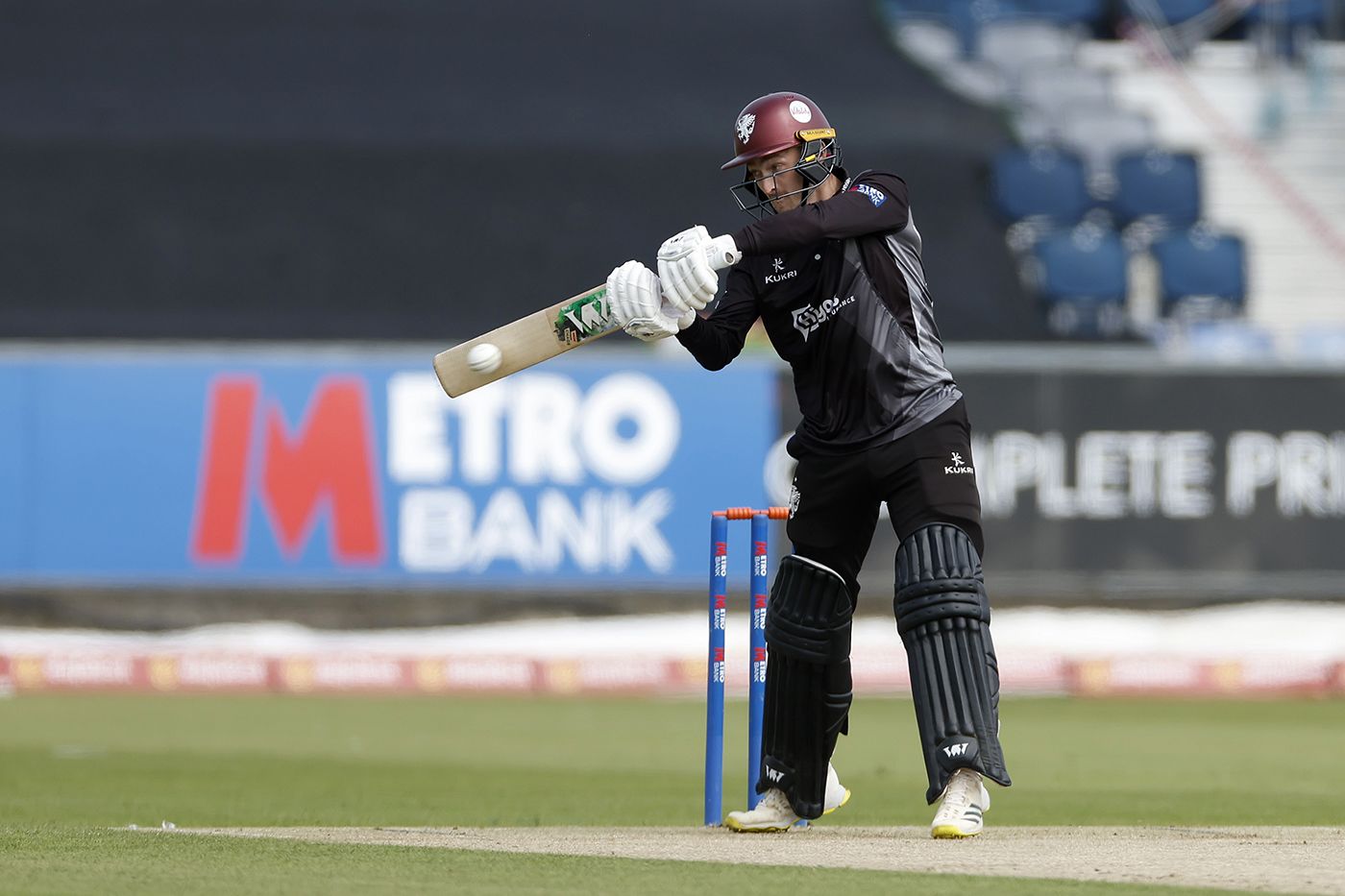 Lewis Goldsworthy launches into a cut shot