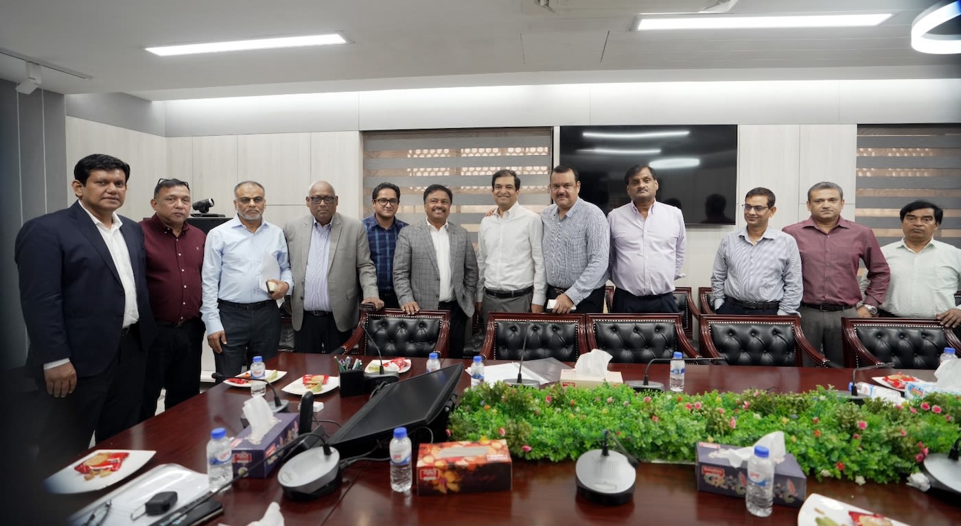 Faruque Ahmed with the BCB directors and other employees at the National Sports Council office