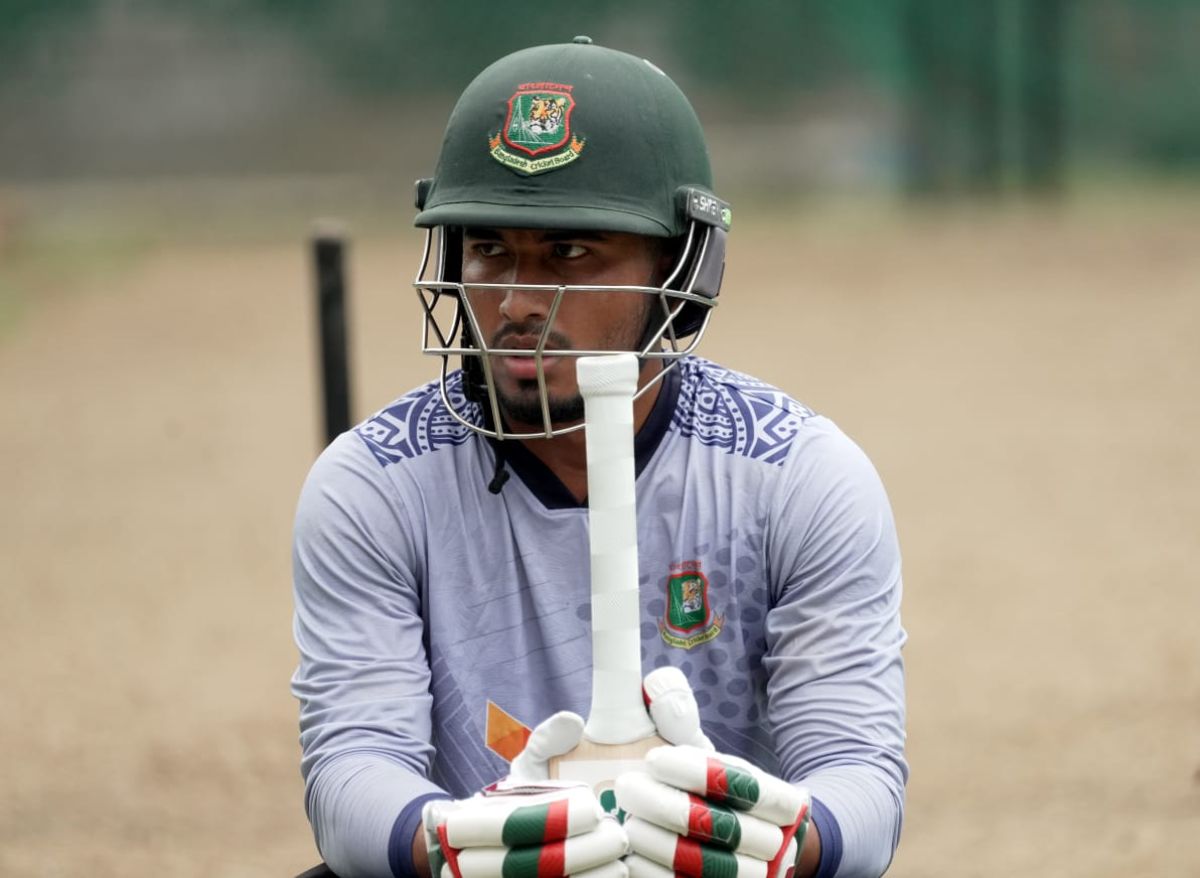 Afif Hossain waits his turn at the nets during Bangladesh's training camp ahead of the India tour