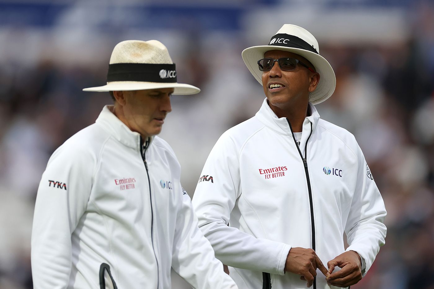 Umpires Chris Gaffaney and Joel Wilson were booed off by the crowd