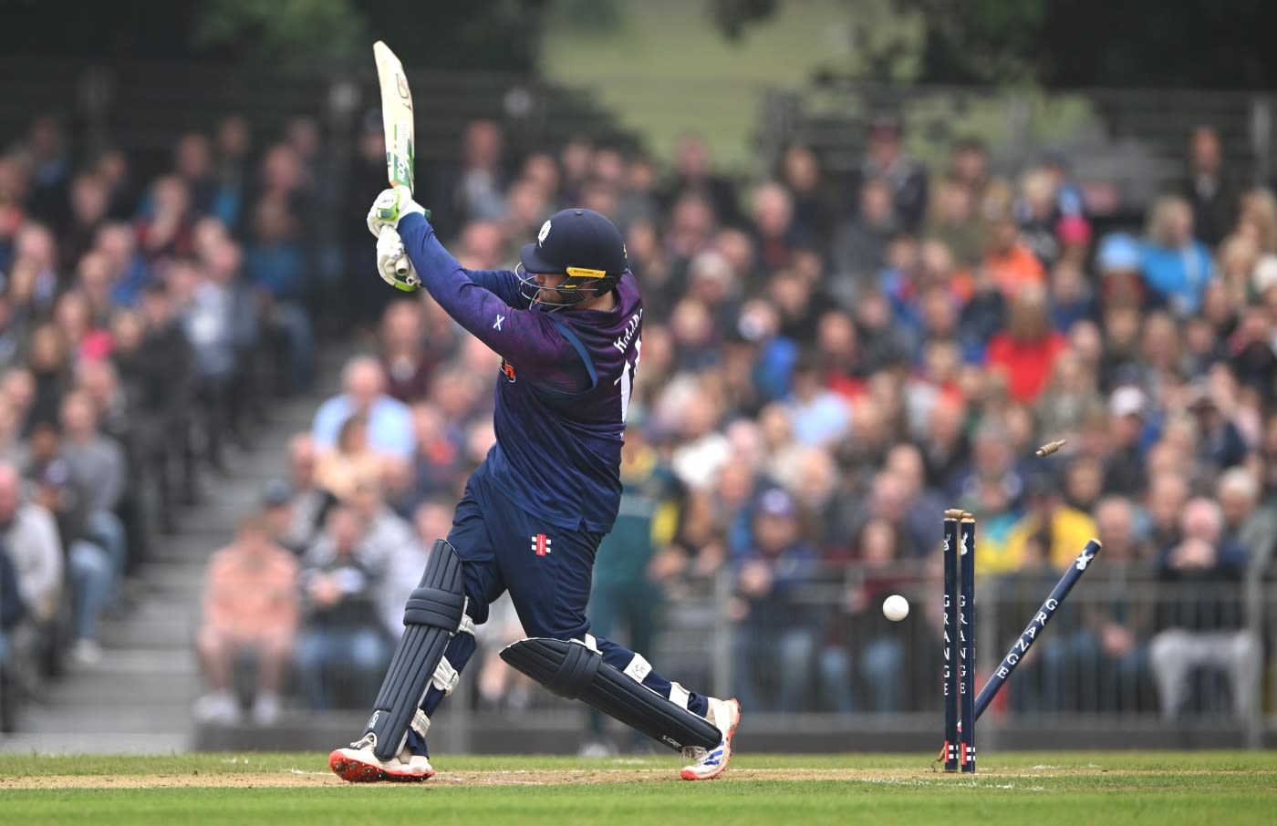 Ollie Hairs fell early, bowled by Aaron Hardie