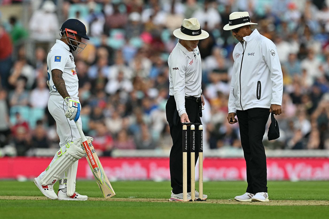 The umpires again had concerns about the light