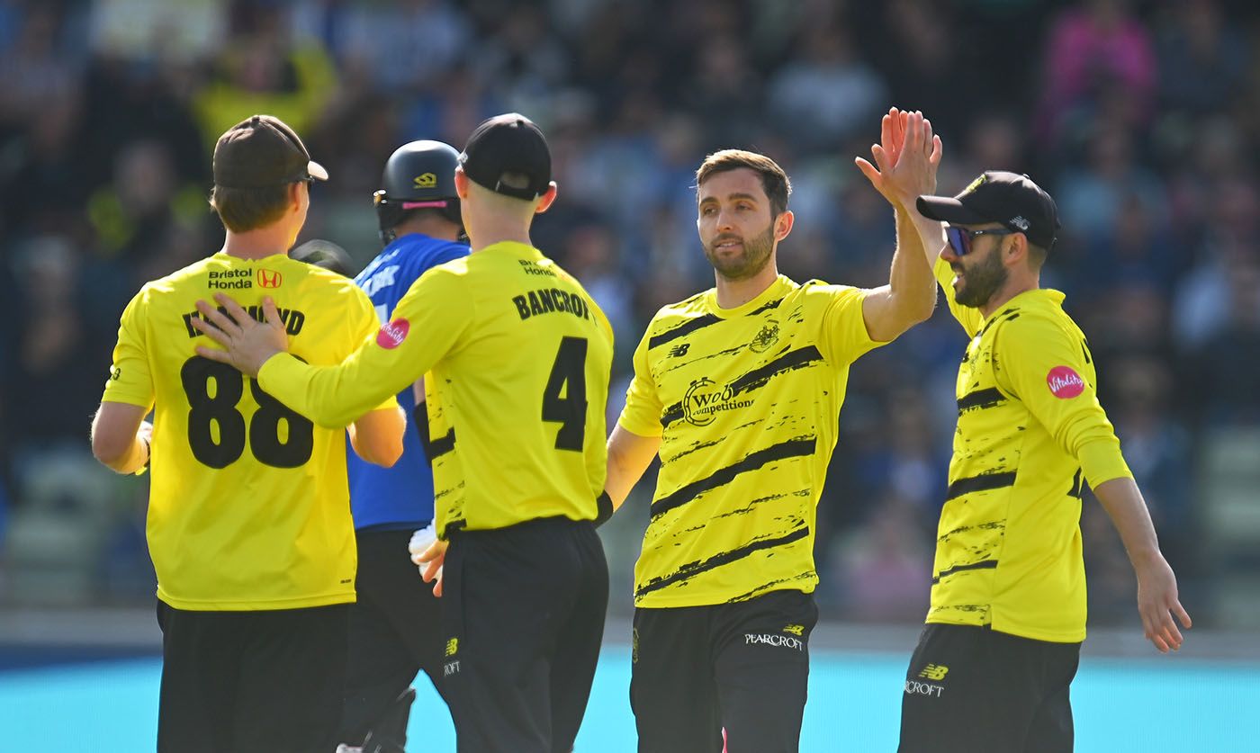 Matt Taylor celebrates a wicket