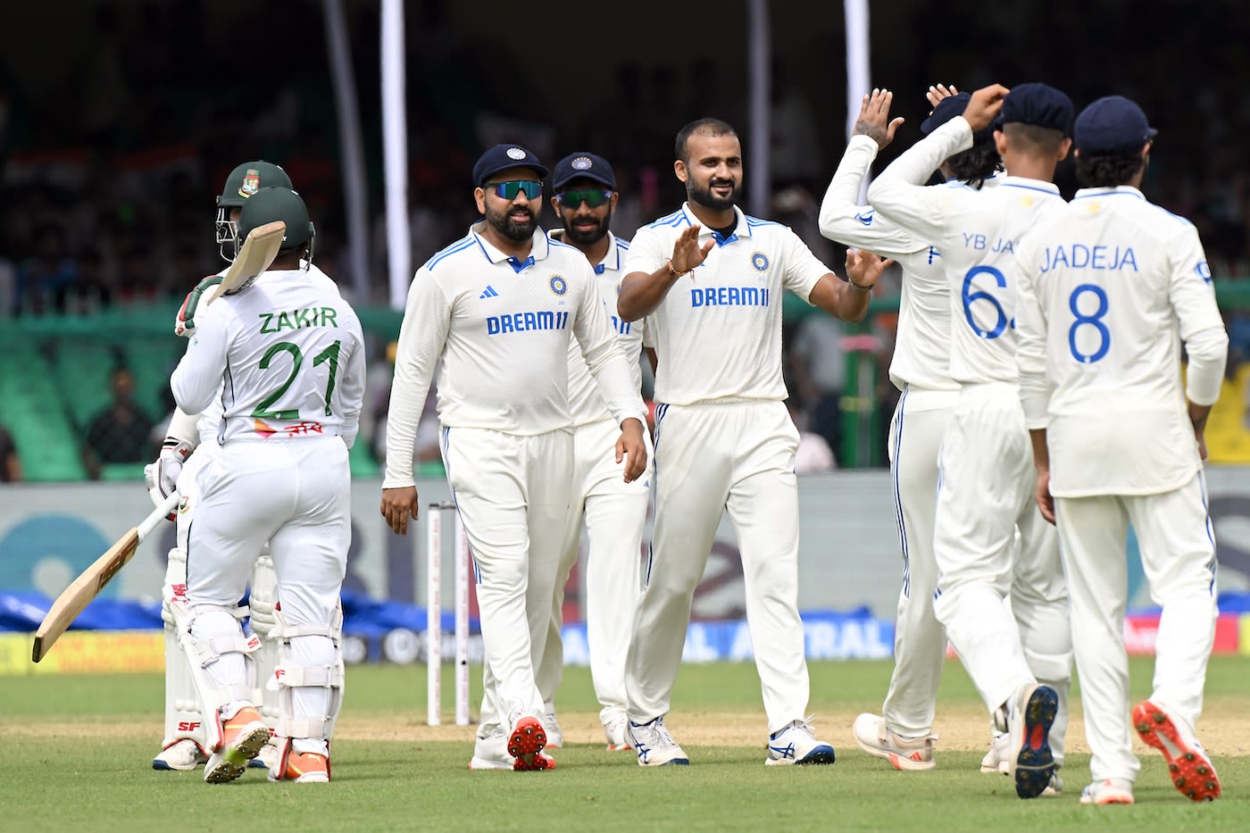 Akash Deep had Zakir Hasan caught early in his opening spell
