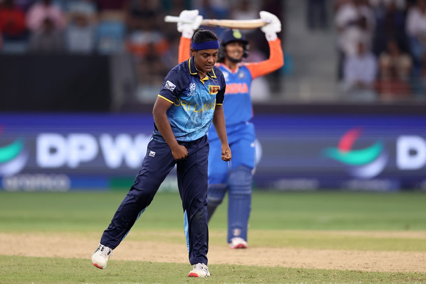 Ama Kanchana is delighted and Jemimah Rodrigues is gutted after the latter's dismissal