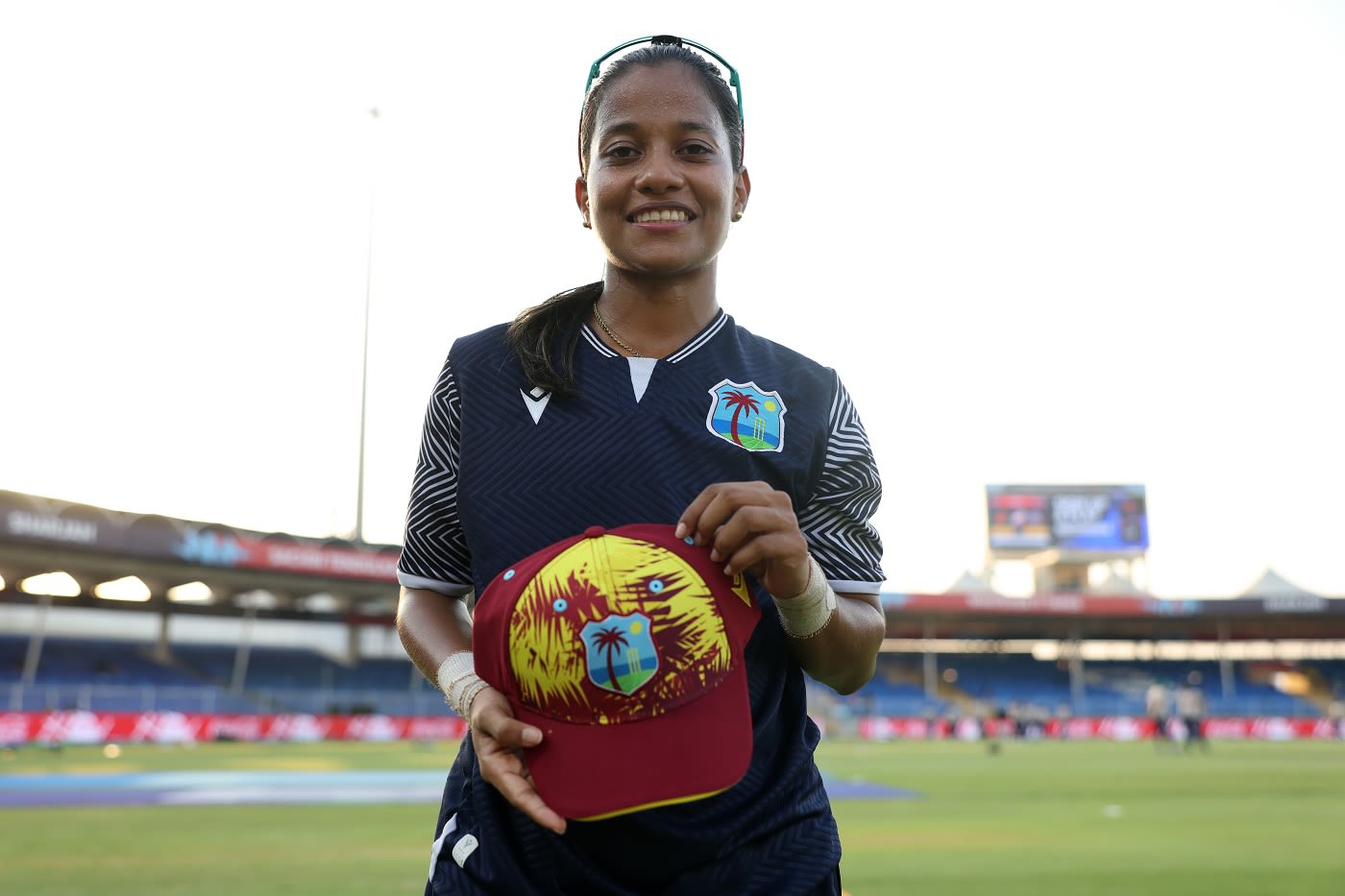 Mandy Mangru received her maiden T20I cap in a T20 World Cup game
