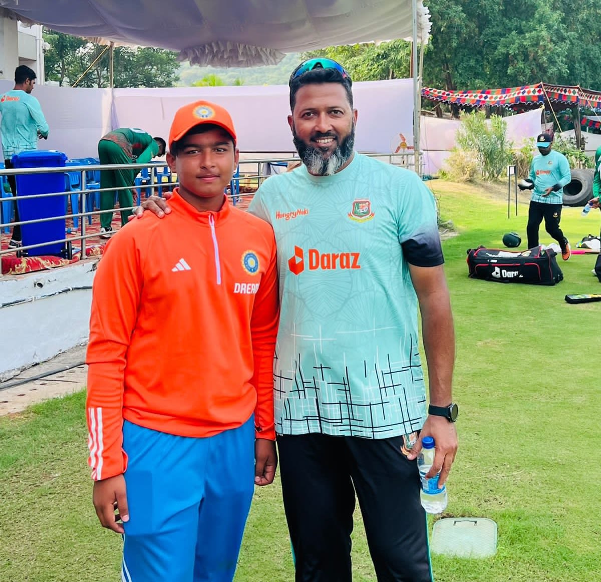Vaibhav Suryavanshi with Wasim Jaffer