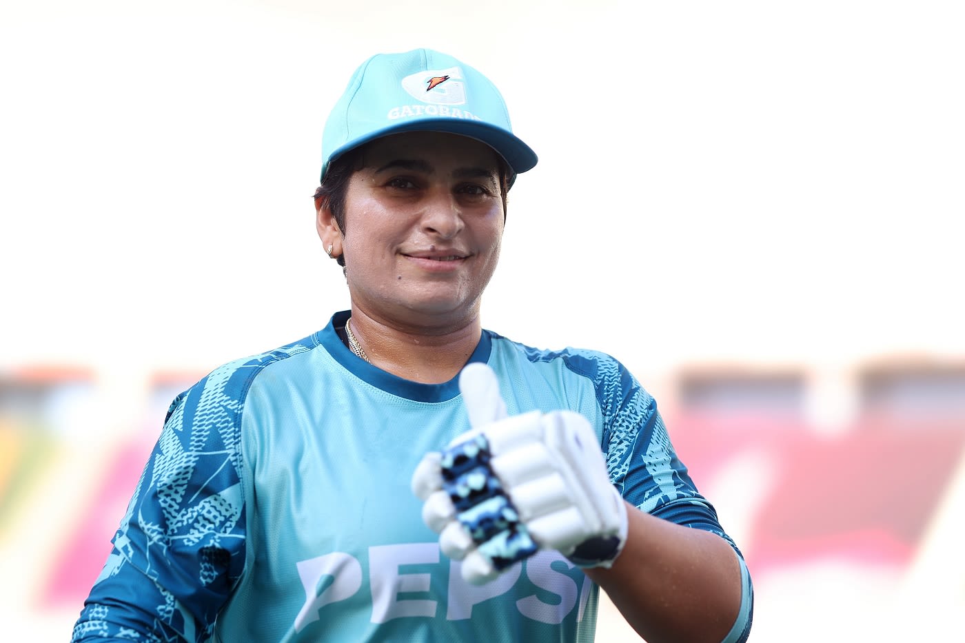 Nida Dar is all smiles ahead of the game against Pakistan