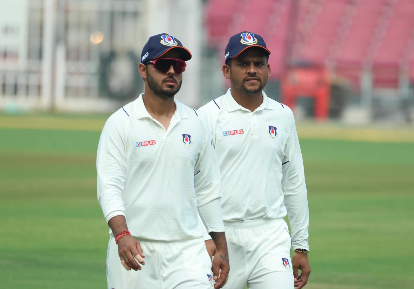 Nitish Rana and Priyam Garg in action