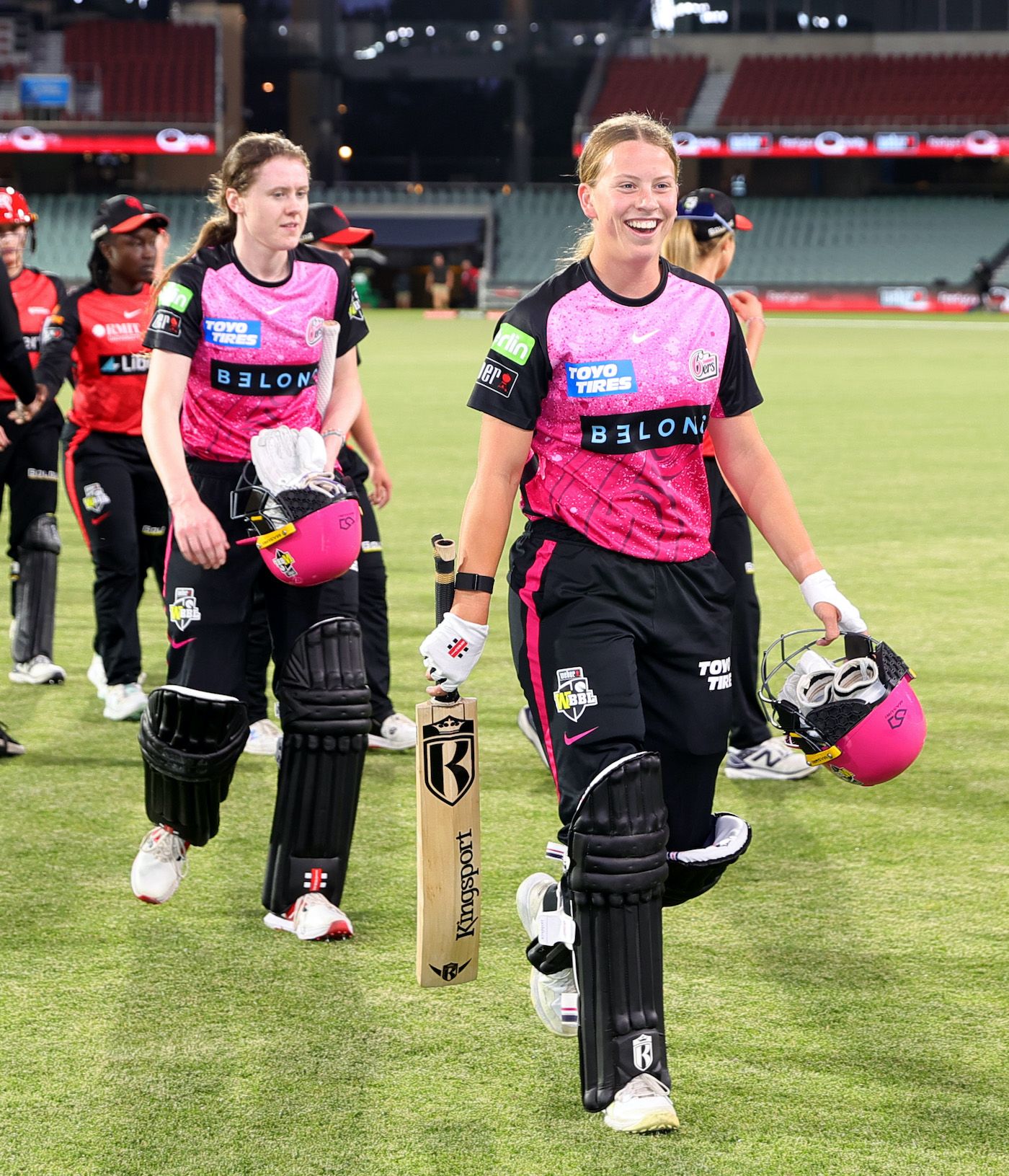 Caoimhe Bray is chuffed after hitting the winning runs on WBBL debut