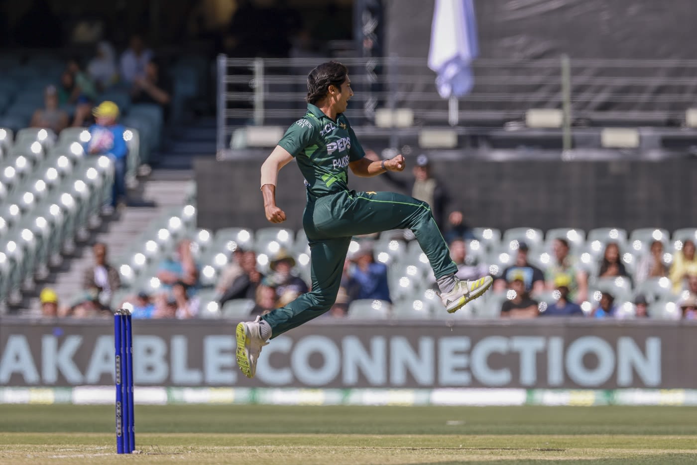 Mohammad Hasnain takes flight after dismissing Steven Smith