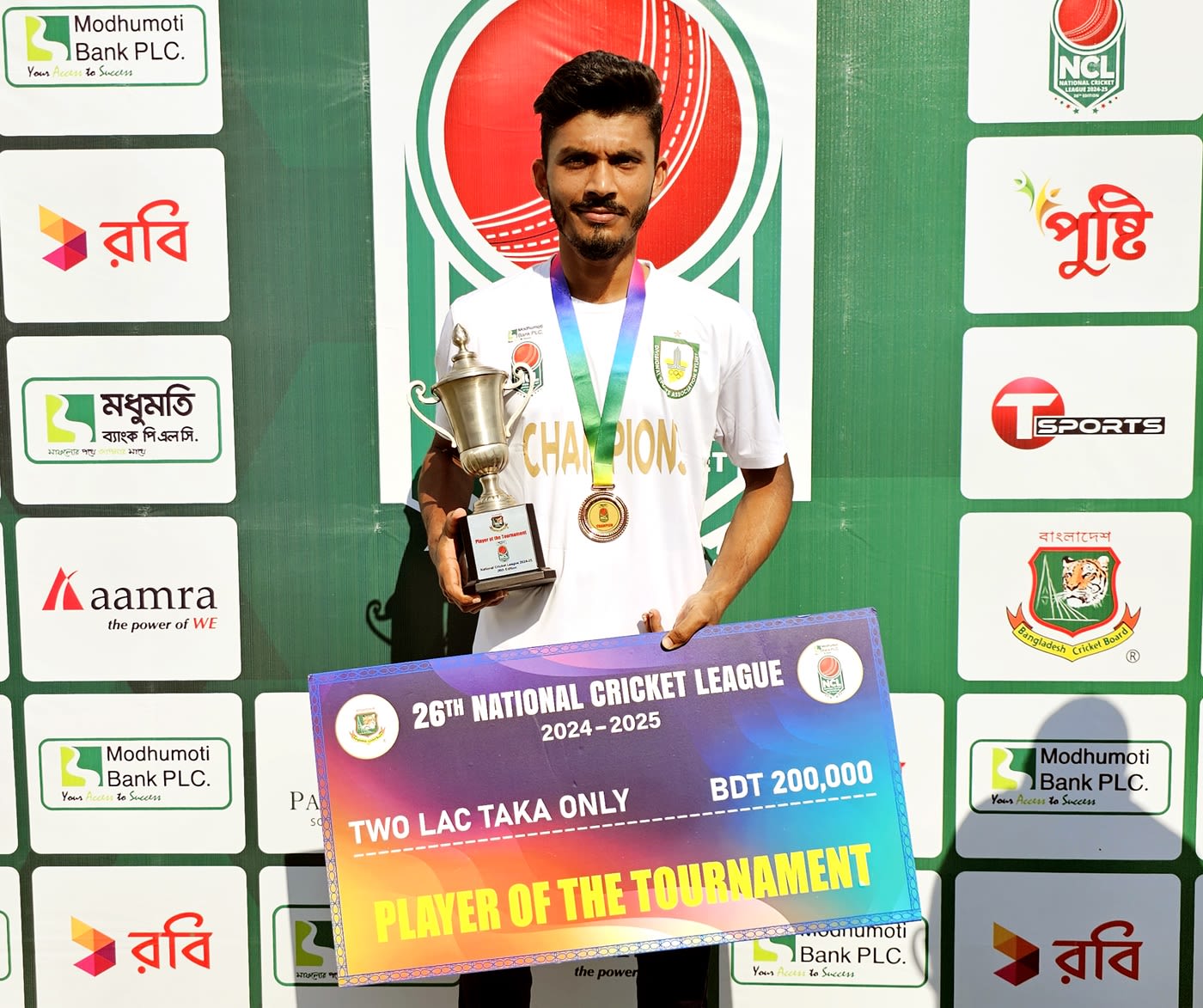 Sylhet captain Amite Hasan was named Player of the Tournament