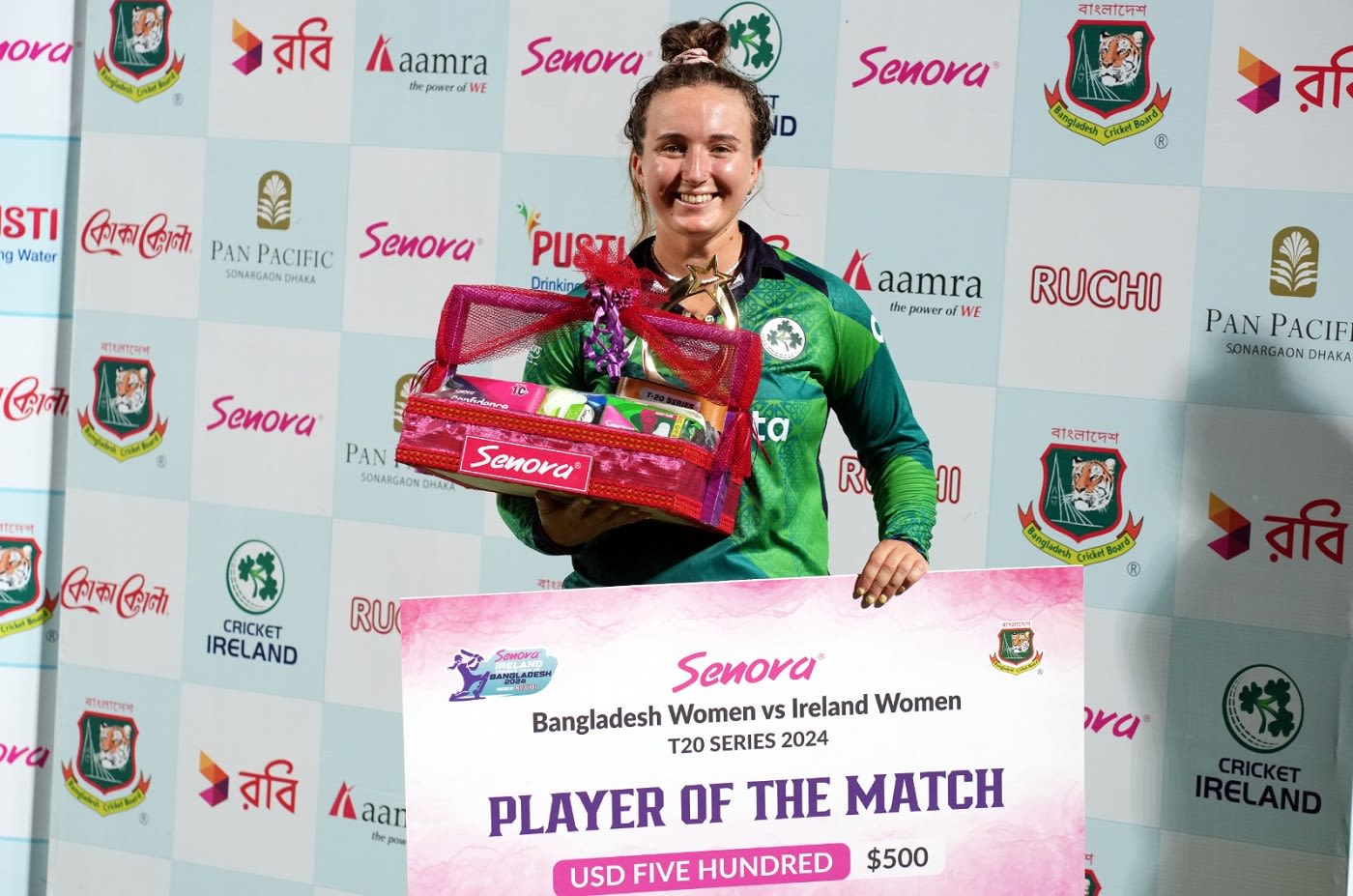 Leah Paul was adjudged the Player of the Match for her T20I best of 79 not out