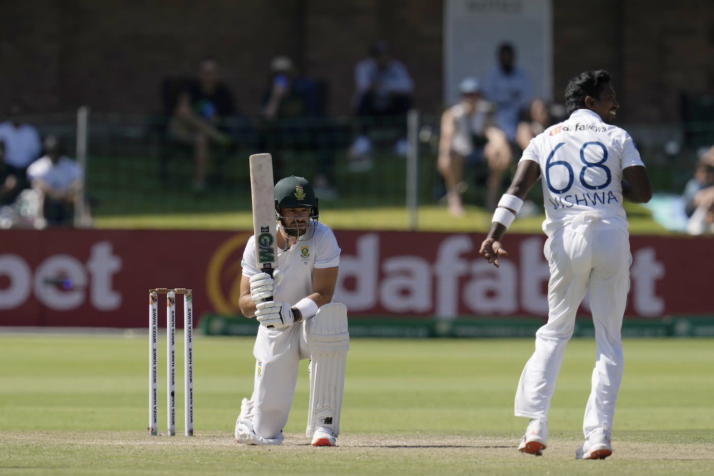 Vishwa Fernando dismissed Aiden Markram for 55