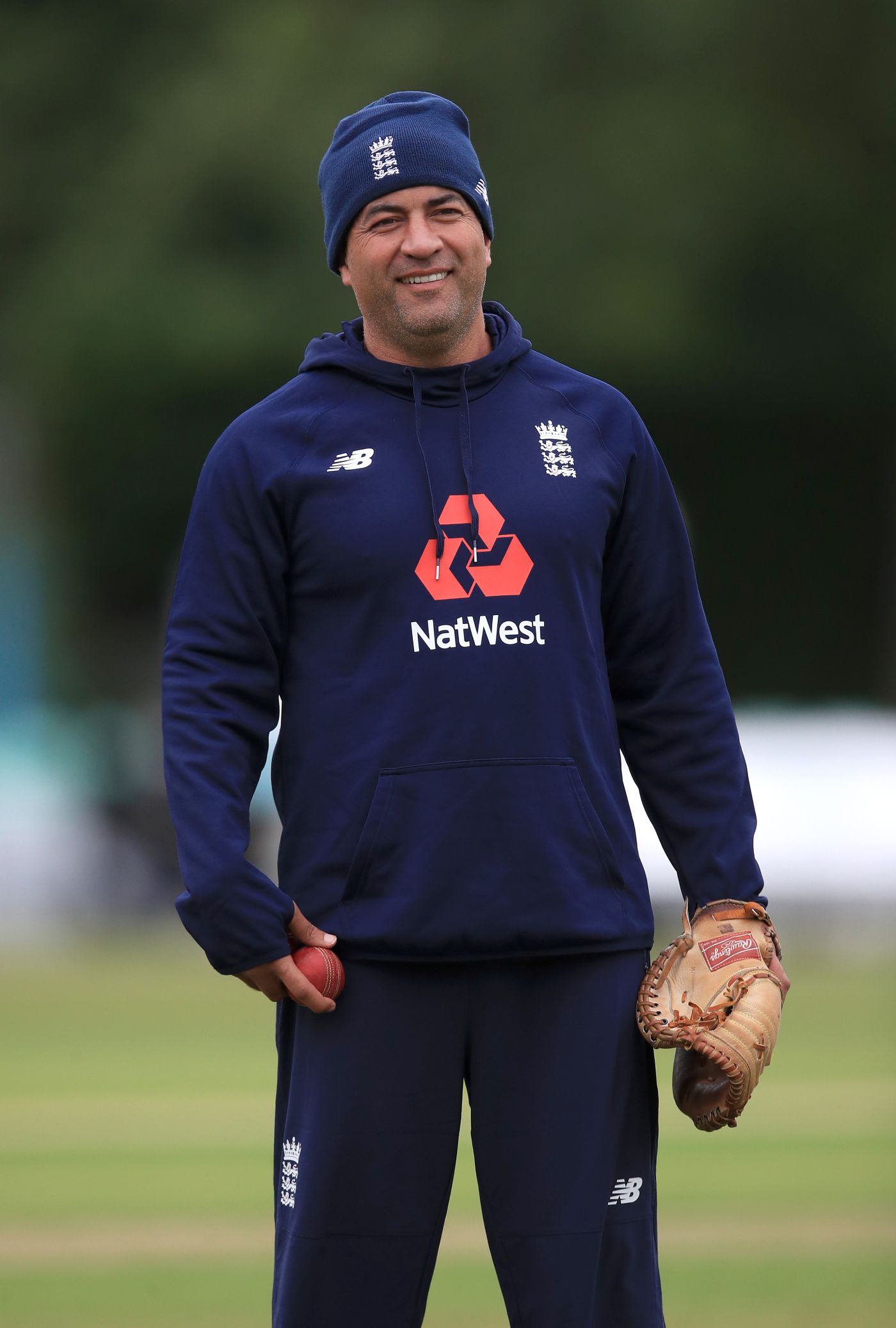 Adam Hollioake in England kit during a coaching stint in 2017