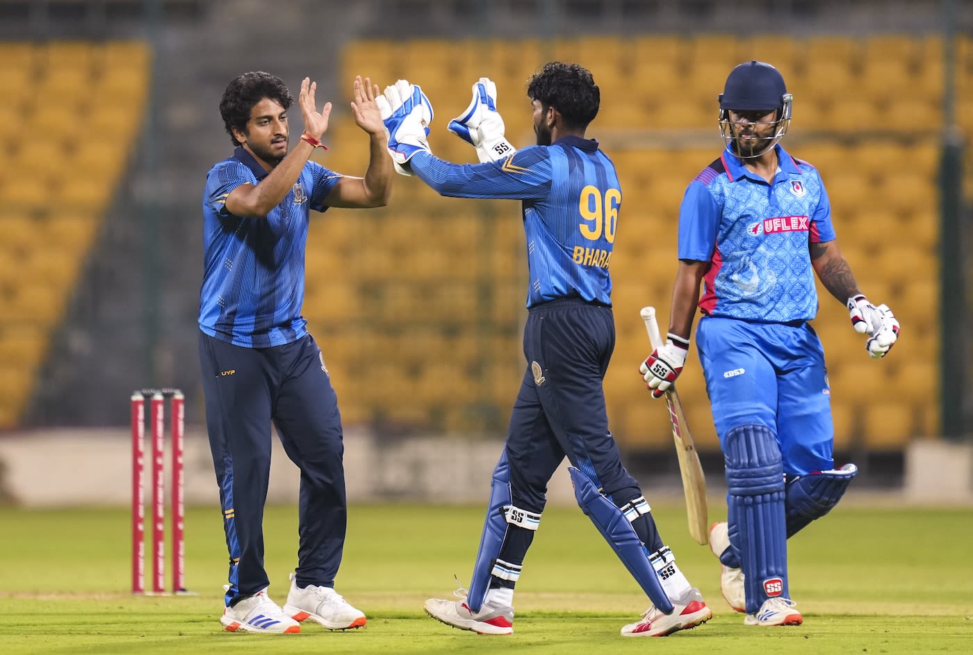 Satyanarayana Raju had Nitish Rana caught for 4