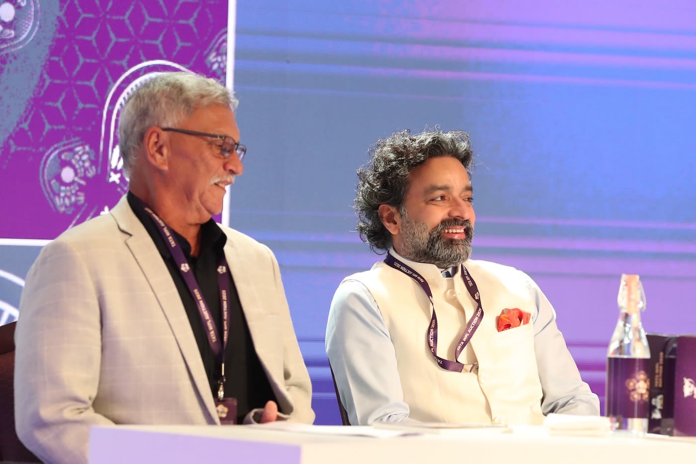 BCCI president Roger Binny and IPL chairman Arun Singh Dhumal at the WPL auction