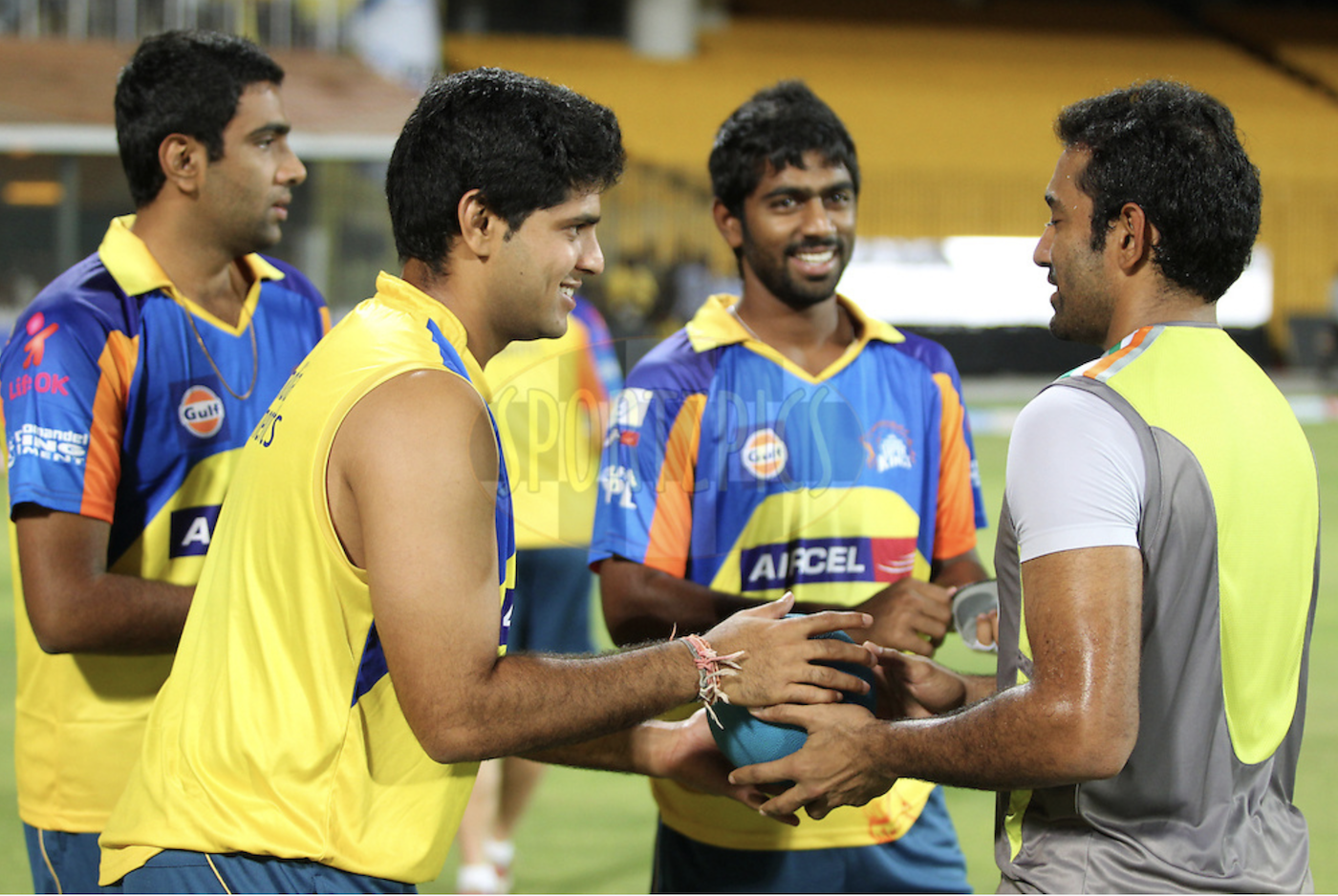 Chennai Super Kings players during a warm-up