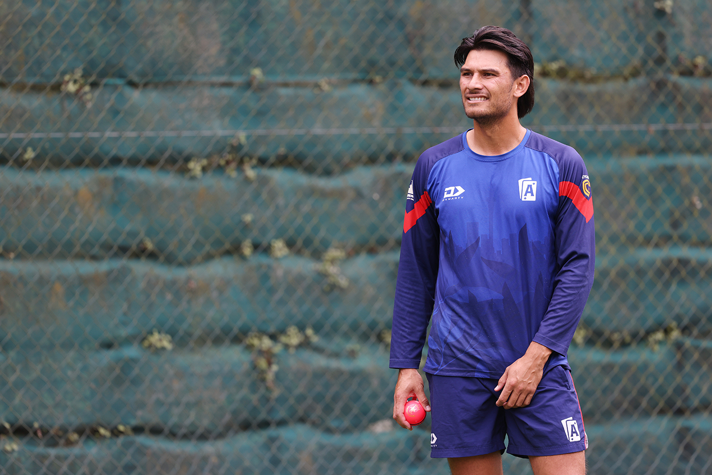 Sean Solia waits to bowl during a training session with the New Zealand Test squad