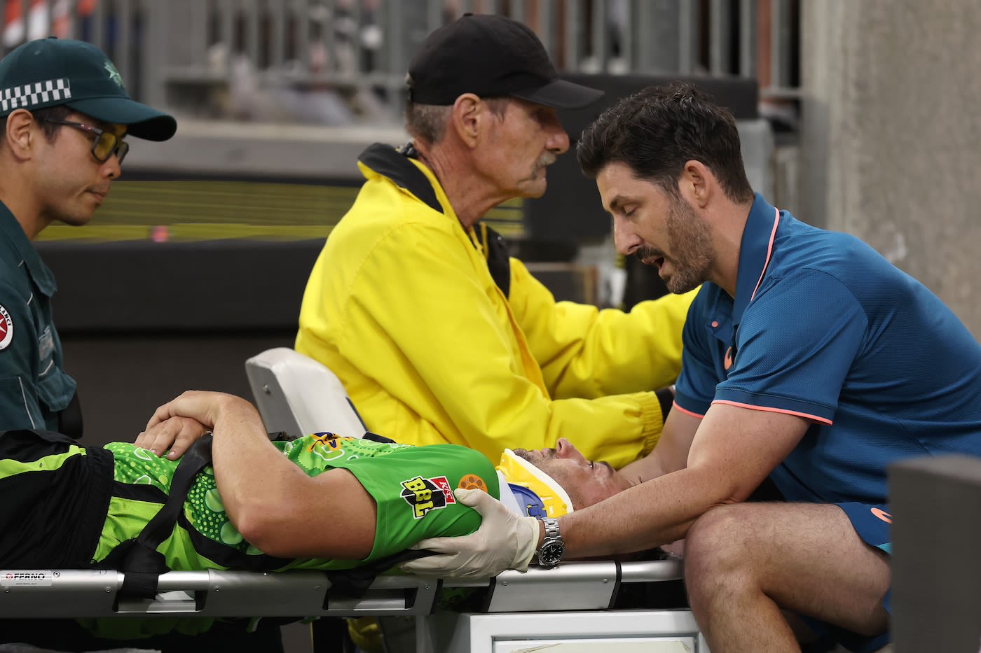 Daniel Sams had to be taken off the field in a medicab