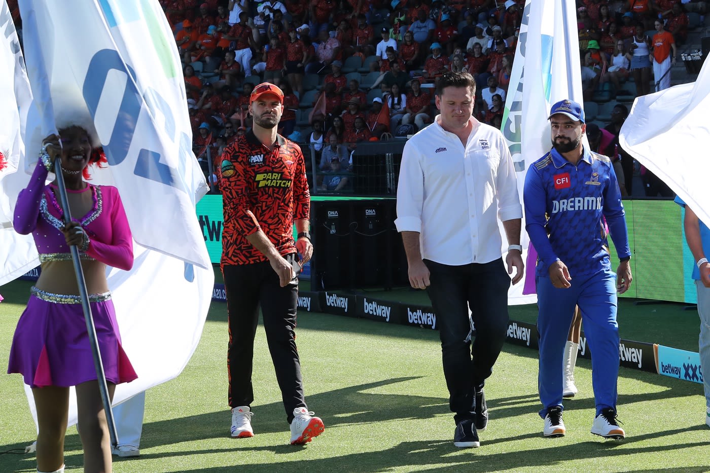Aiden Markram, Graeme Smith and Rashid Khan ahead of the SA20 opener