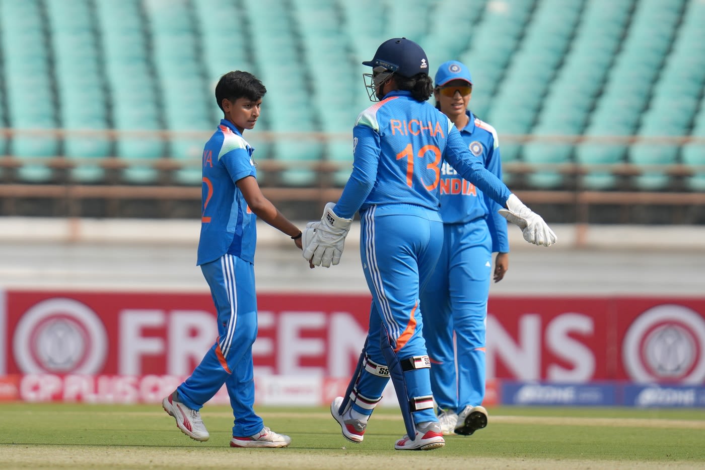 Priya Mishra struck on consecutive balls