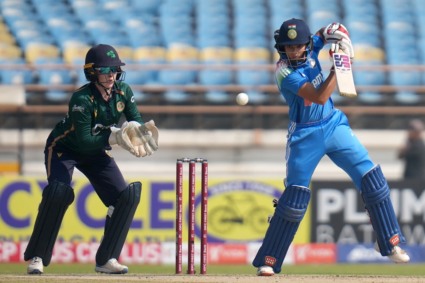 Pratika Rawal showed off her back-foot play against the new ball