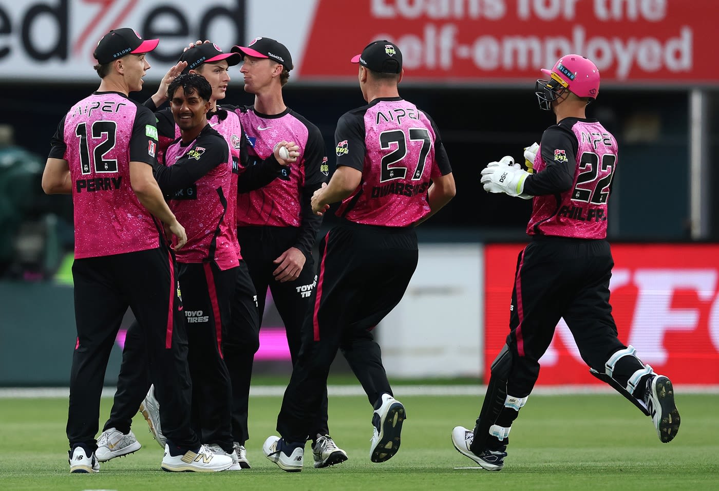 Jafer Chohan celebrates with his team-mates