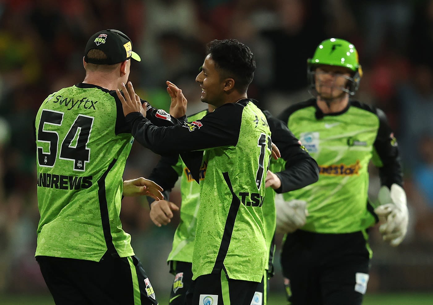 Tanveer Sangha removed Glenn Maxwell and Tom Curran off consecutive deliveries