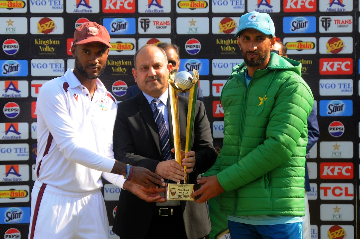Kraigg Brathwaite and Shan Masood shared the series trophy
