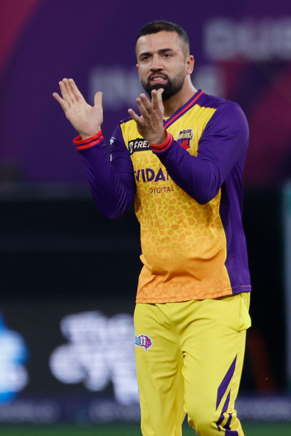 Rohan Mustafa was the most effective of the Sharjah Warriorz bowlers, producing 3-0-12-2