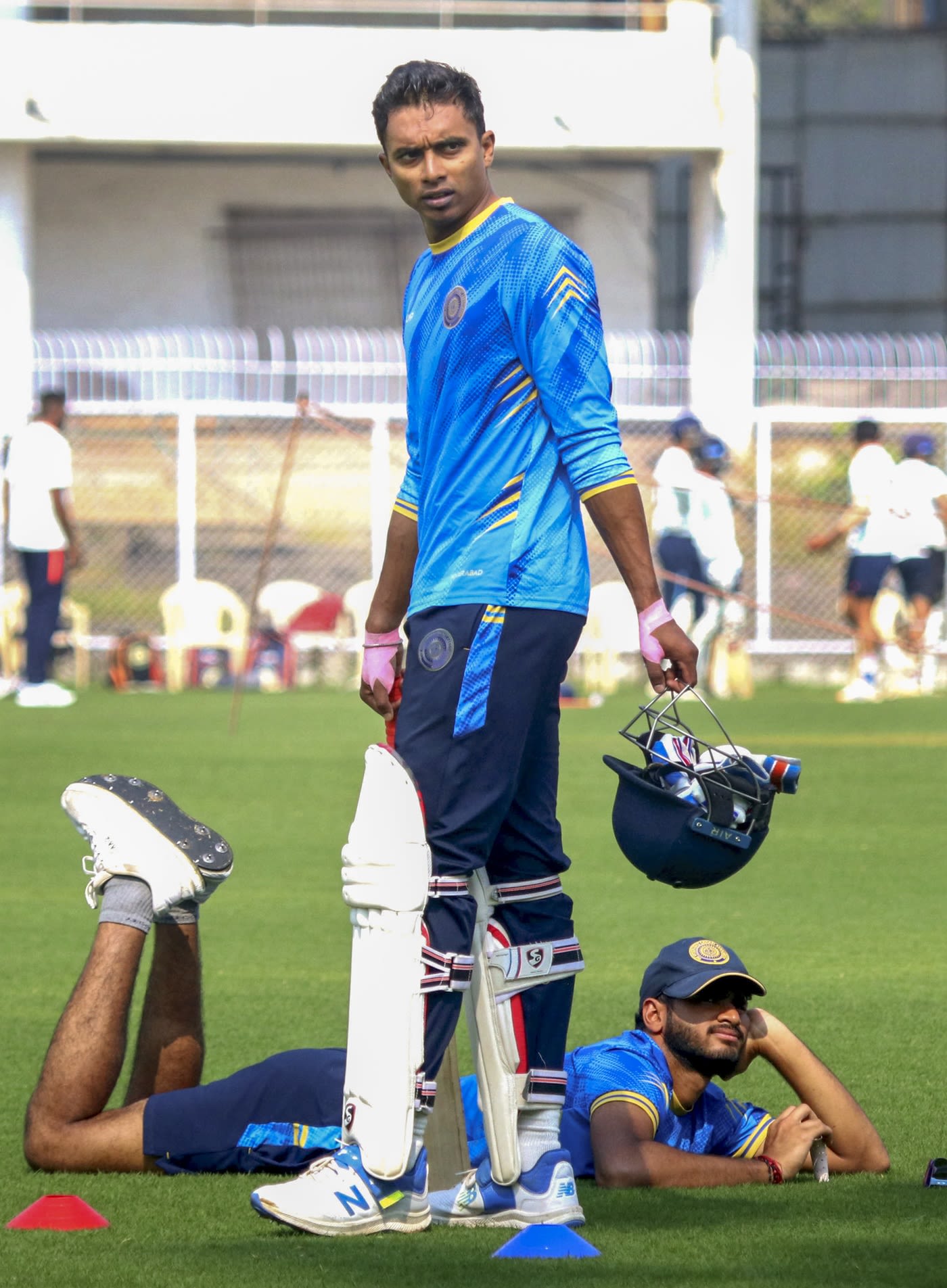Hyderabad captain Chama Milind at a training session