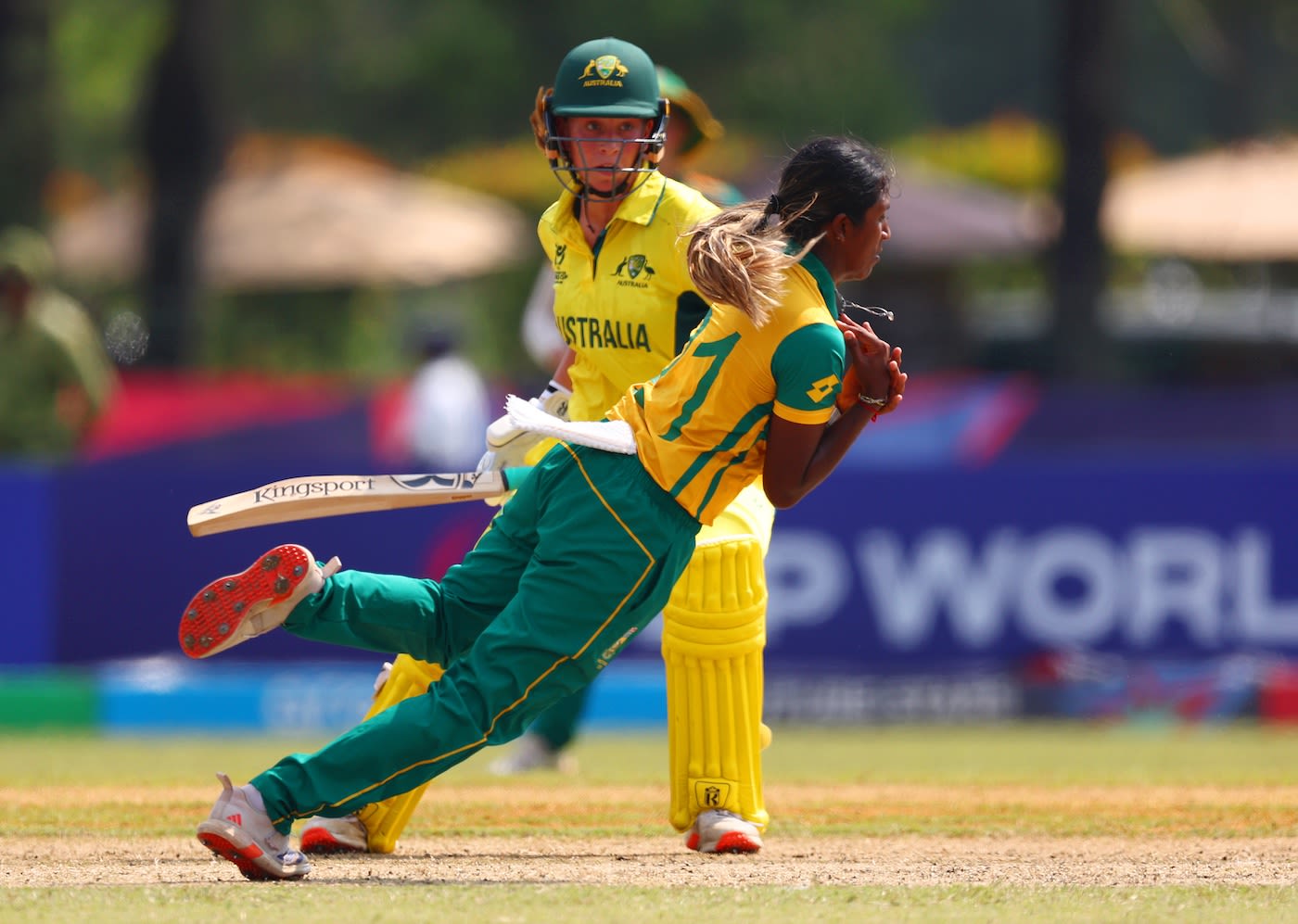 Seshnie Naidu takes a caught and bowled