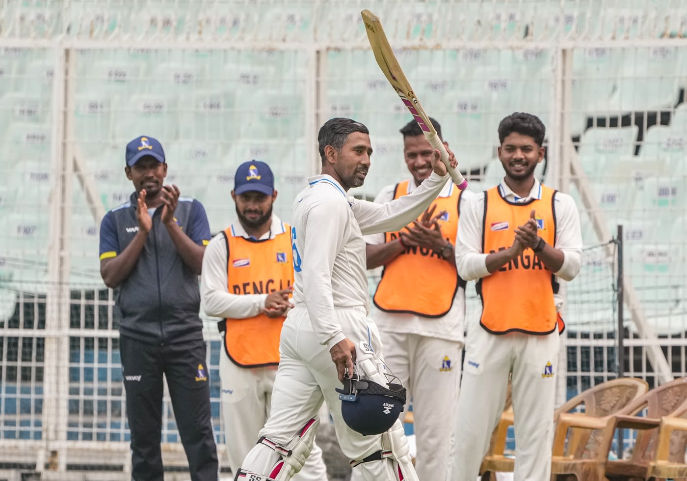 Wriddhiman Saha walks back after getting dismissed in his final Ranji game
