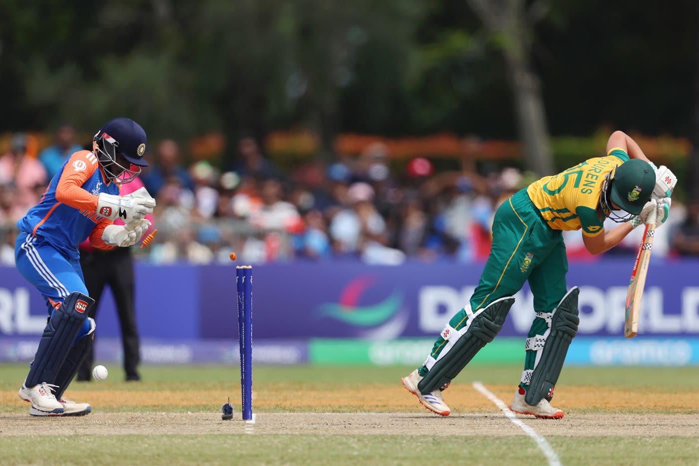Simone Lourens is bowled
