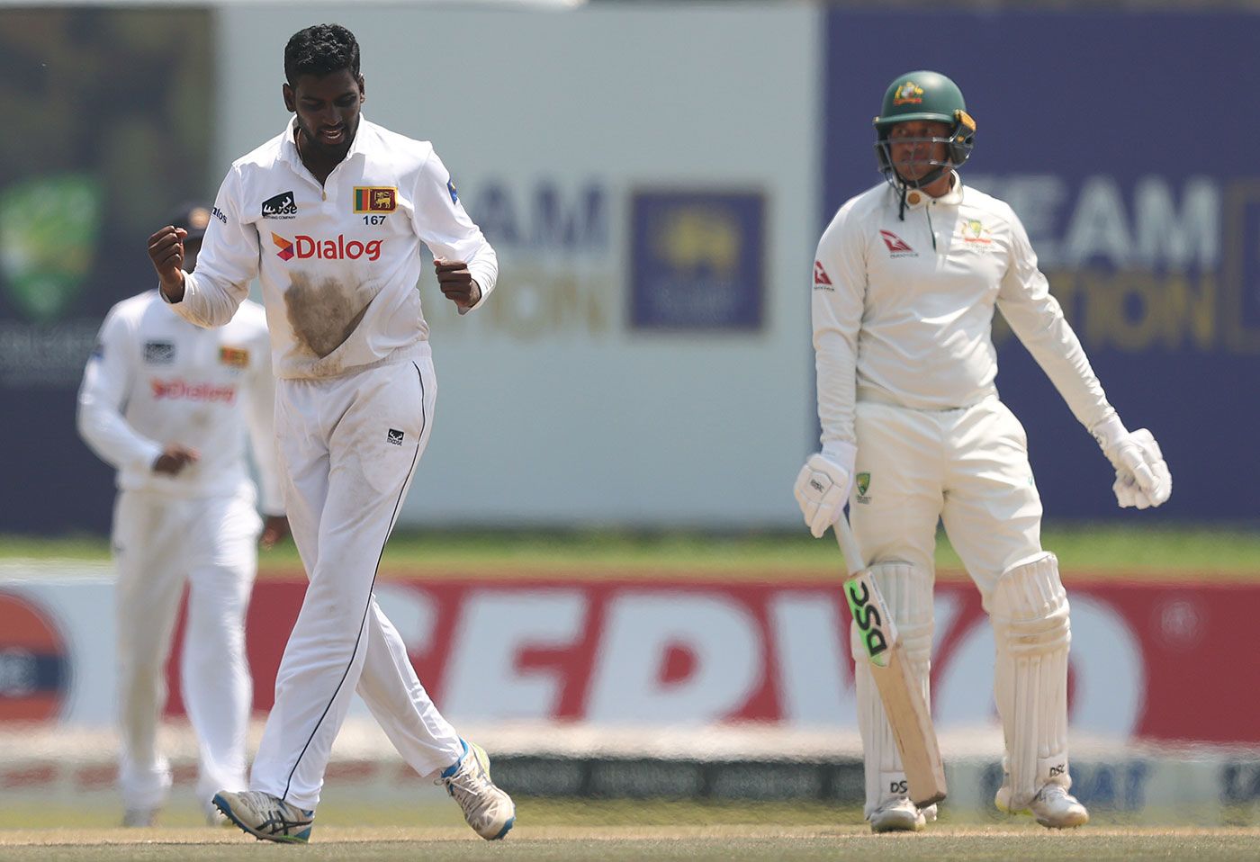 Nishan Peiris had Usman Khawaja lbw