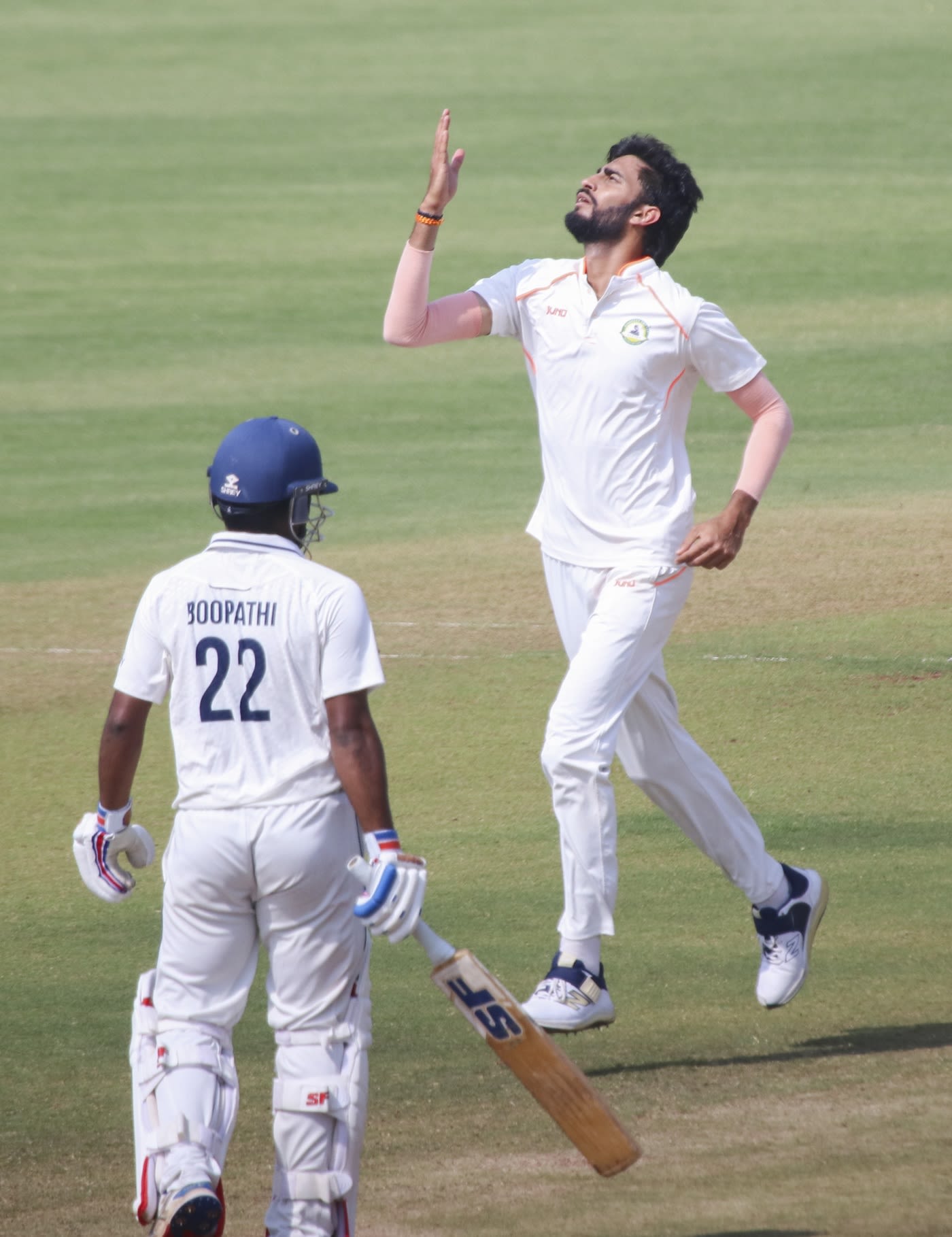 Aditya Thakare celebrates a wicket