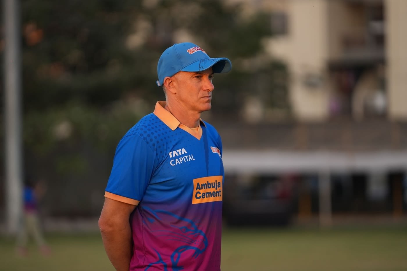 Head coach Michael Klinger supervises a Gujarat Giants training session