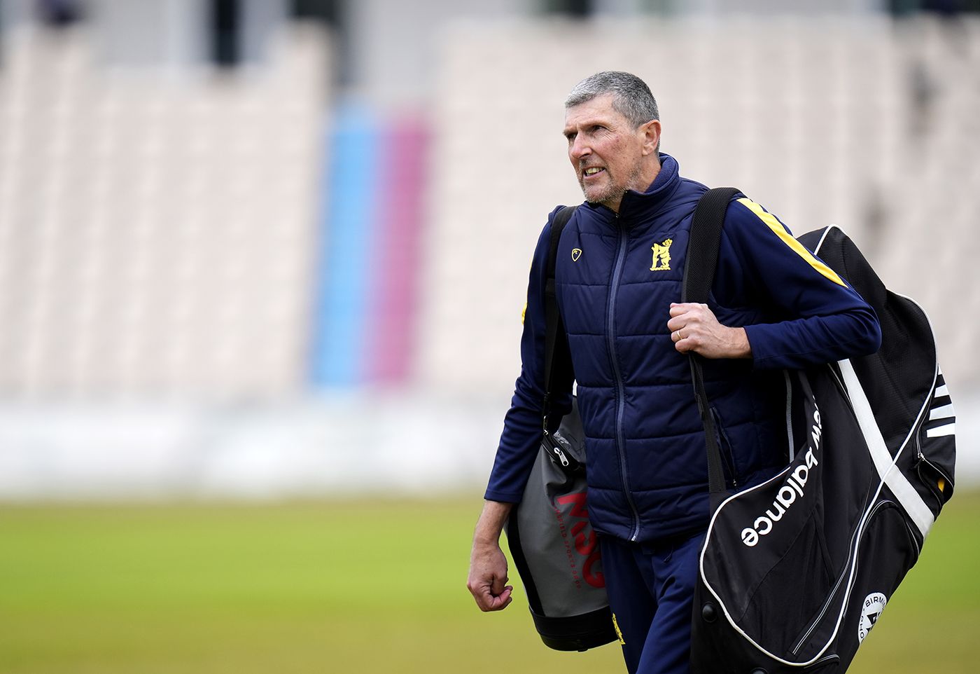Mark Robinson arrives at the ground before play
