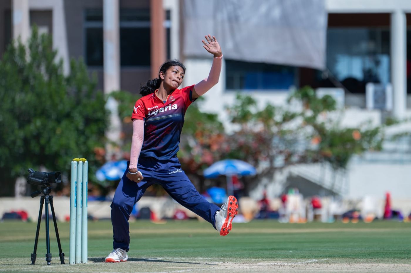 Prema Rawat bowls during practice