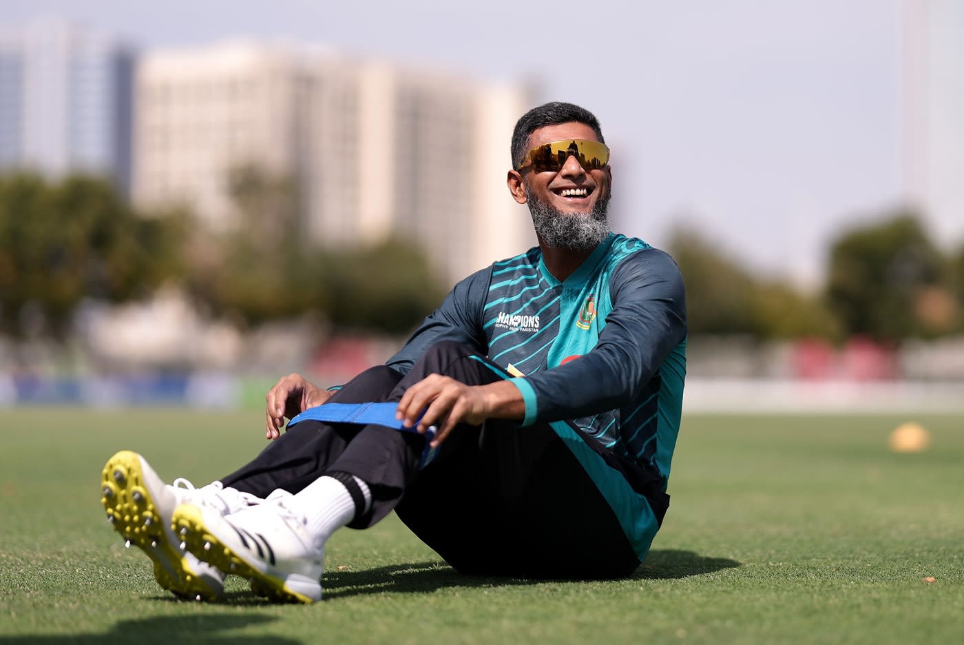 Mahmudullah is all smiles at a training session