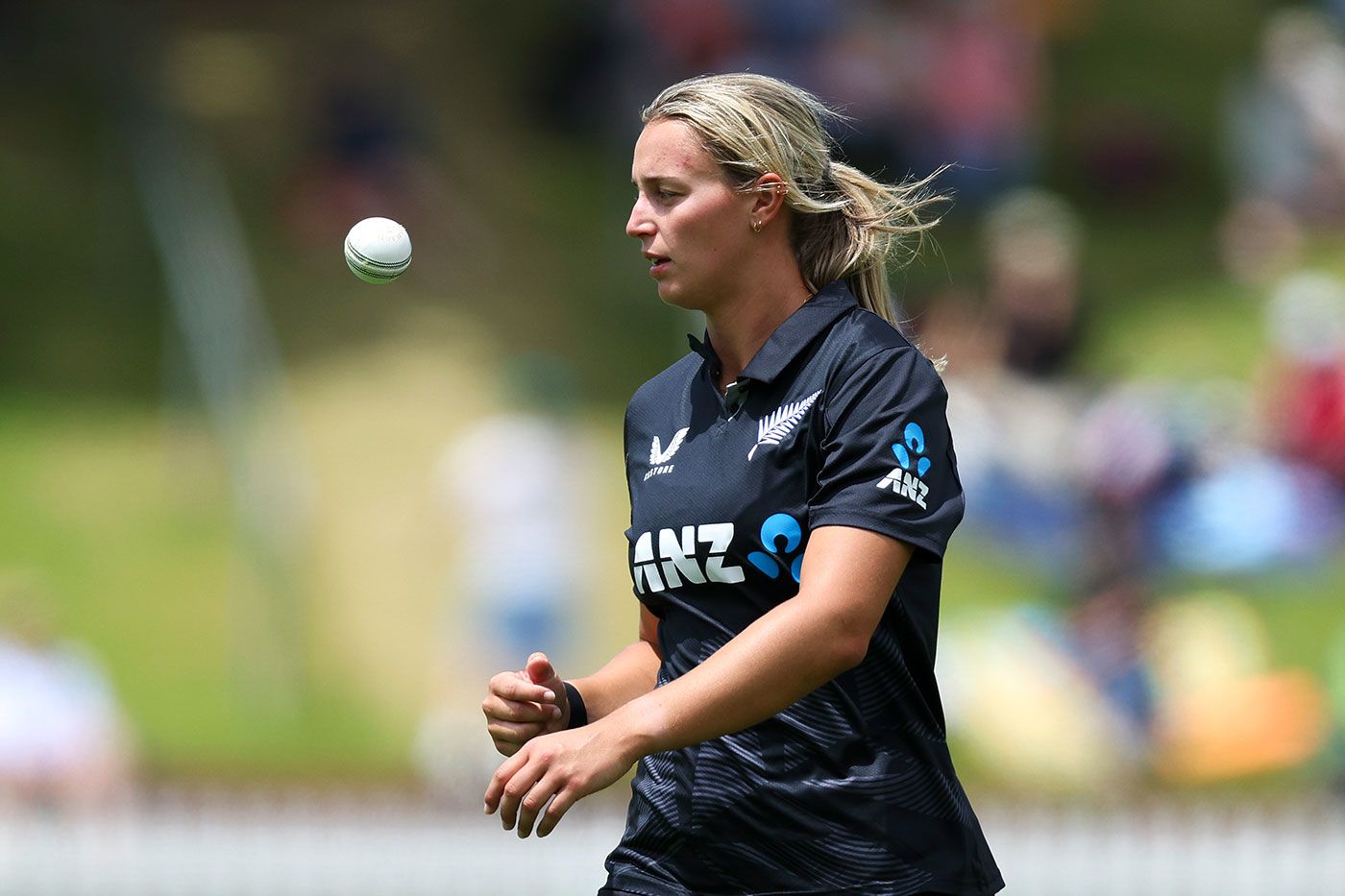 Molly Penfold prepares to bowl
