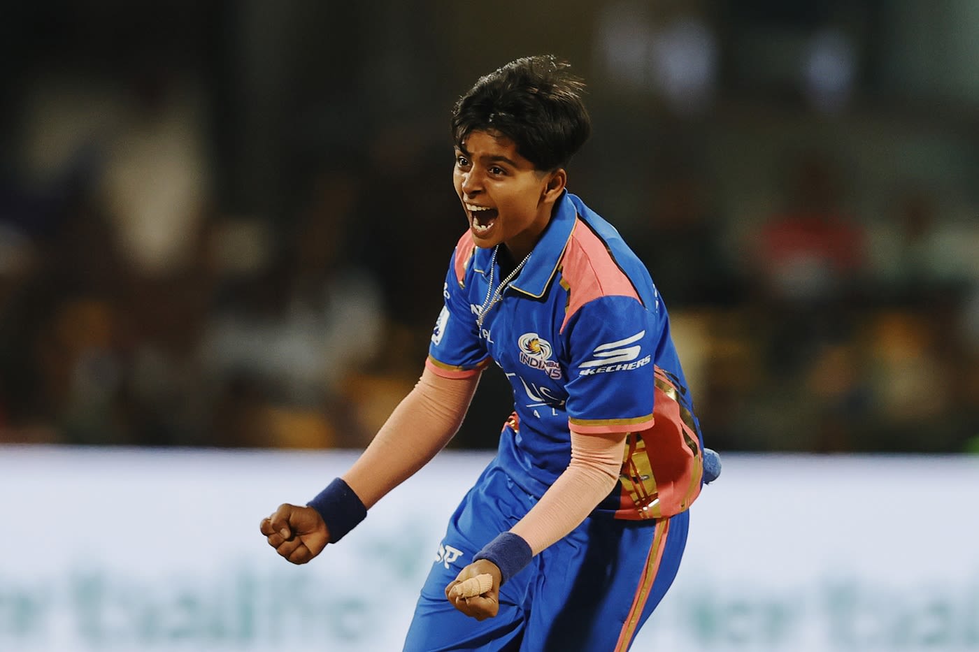 Sanskriti Gupta celebrates a wicket