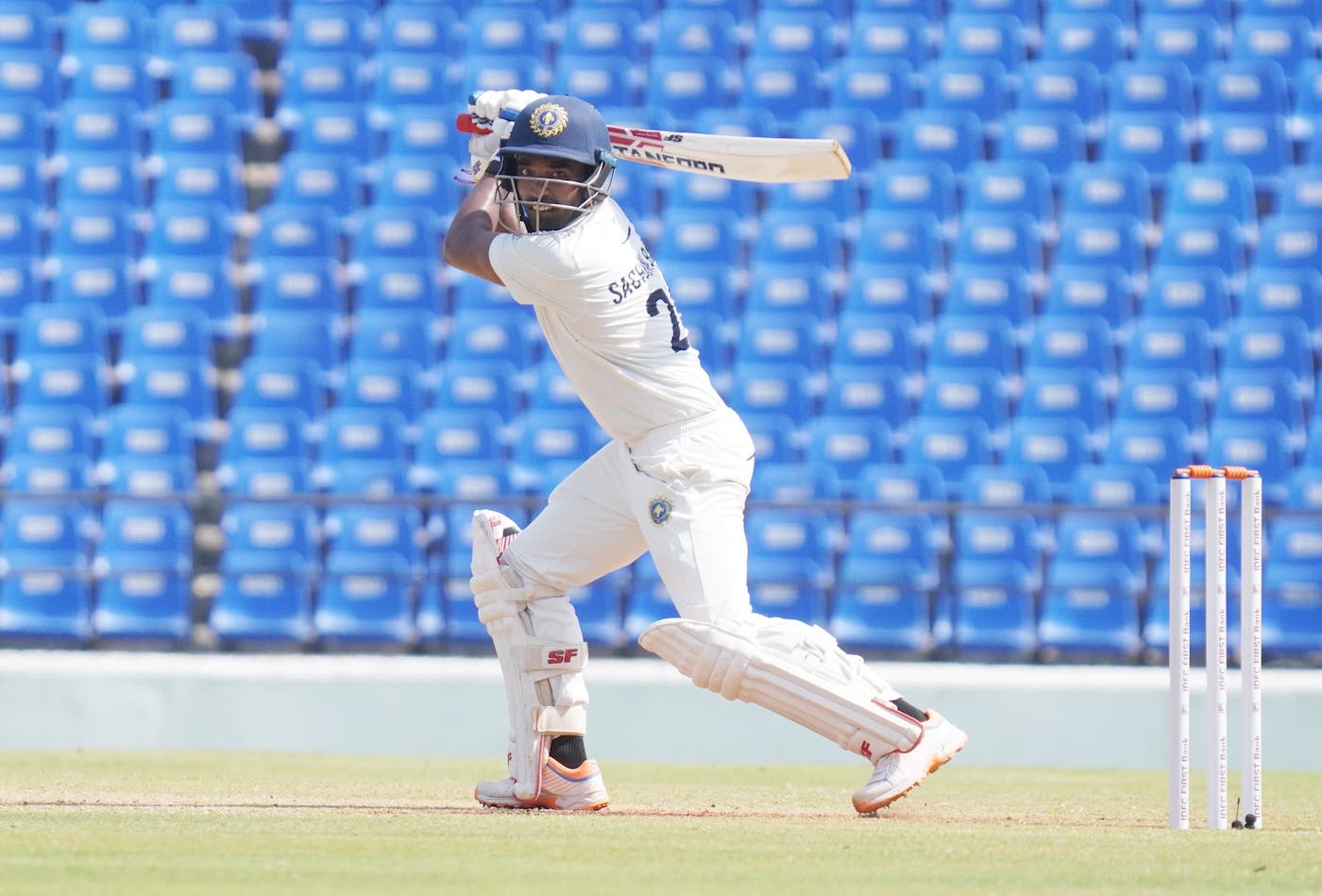 Sachin Baby brought up fifty in the penultimate over of the first session