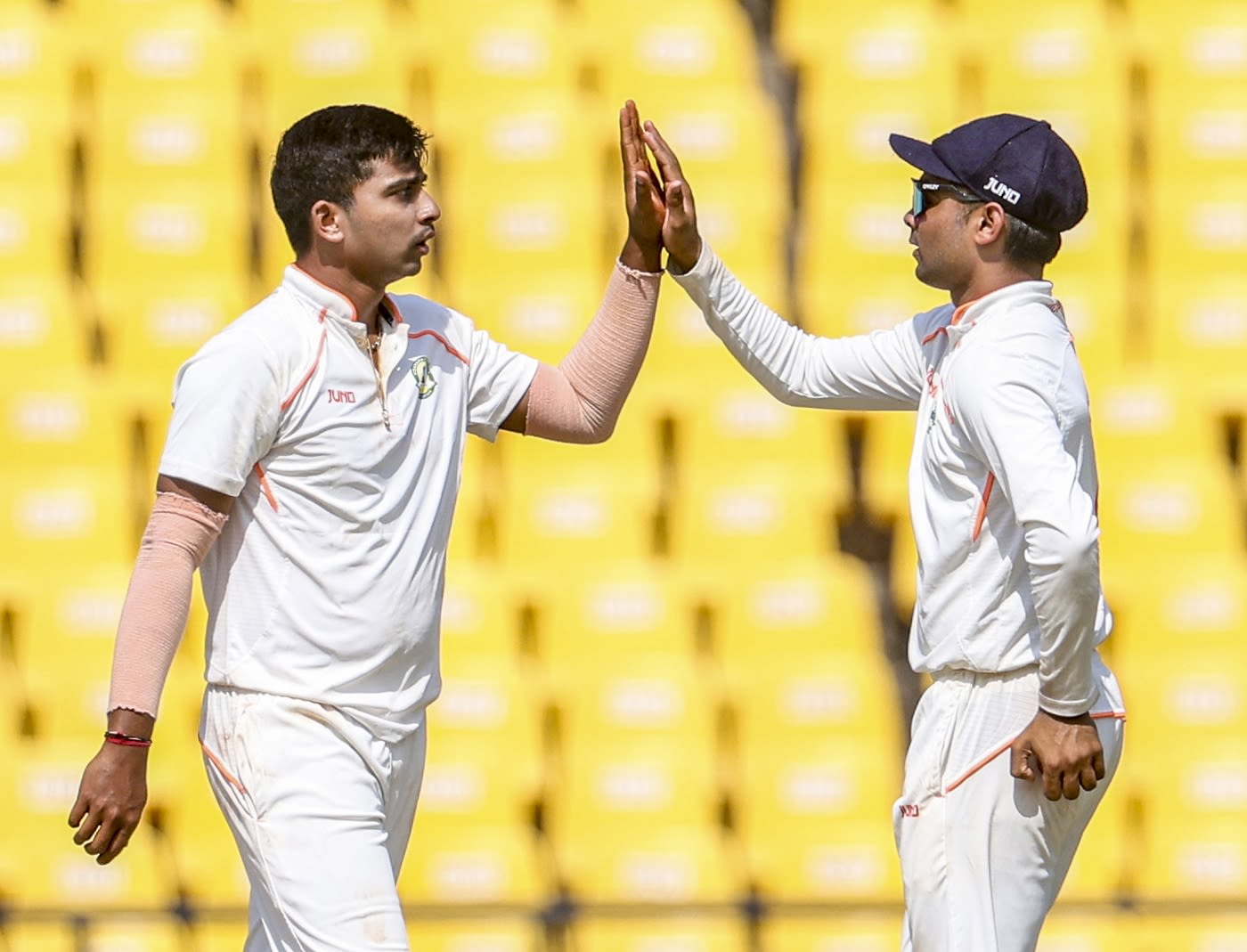 Darshan Nalkande finished with 3 for 52 in the first innings