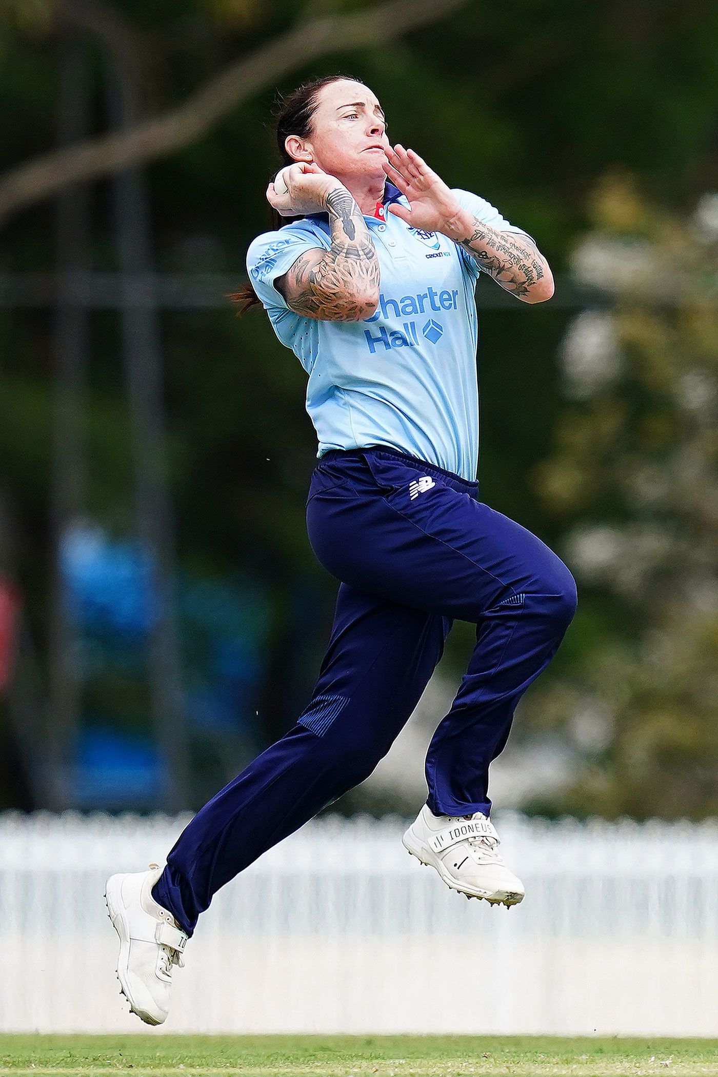 Sarah Coyte in her delivery stride