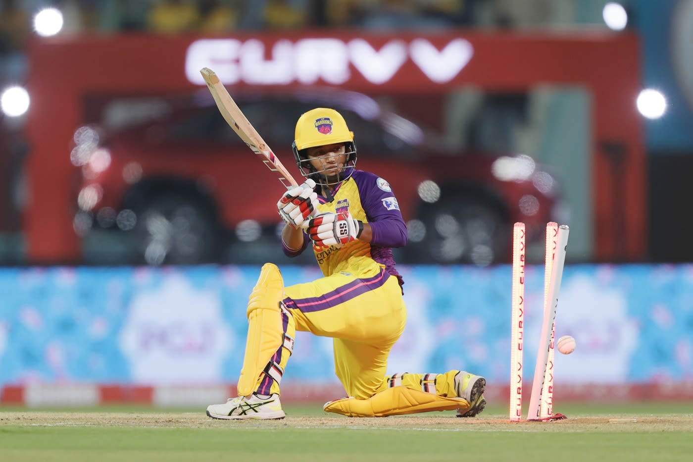 Vrinda Dinesh was bowled for 1