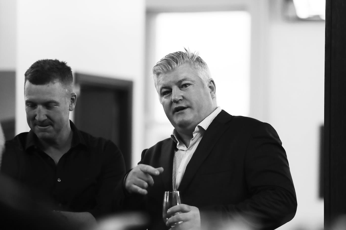 Stuart MacGill speaks at the simulcast of the state memorial service for Shane Warne